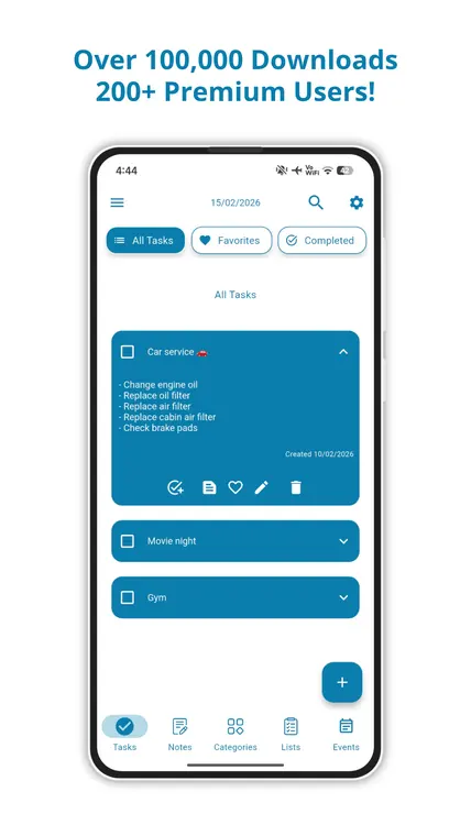 My Tasks — tasks overview screen