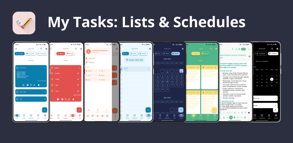 My Tasks: Lists & Schedules — all features overview